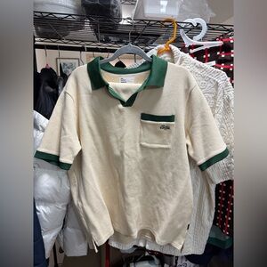 Green and Cream Polo Shirt